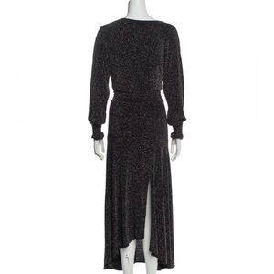 Maje Sparkle Stretch Black Long Sleeve High-Low Evening Dress size 3